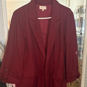 Skies Are Blue Burgundy Blazer